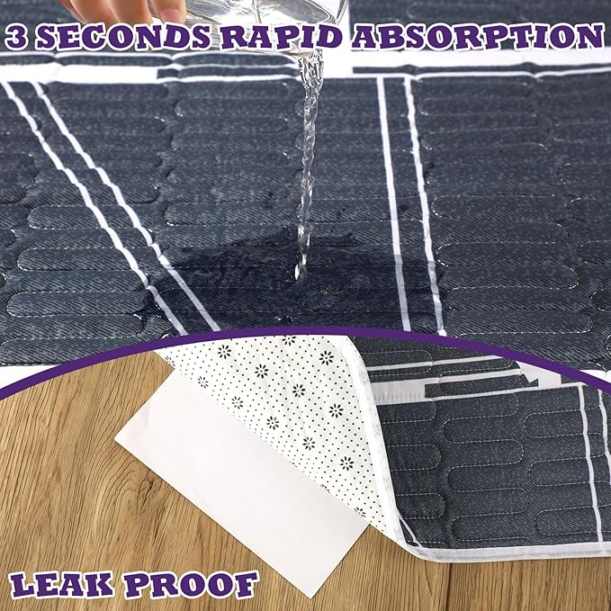 UPINS 2-Piece Guinea Pig Pee Pads, 47 X24 Inches Guinea Pig Cage Liner Reusable Guinea Pig Mat for Small Animals Hamster Rabbit Squirrel
