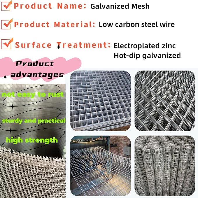 1/2 Inch Hardware Cloth Metal Wire Mesh Fence Roll, 27 Gauge 11.8in x 19.7ft (30x600CM) Hot Dipped Galvanized Chicken Coop Welded Mesh Fence for Poultry Netting Garden Protection
