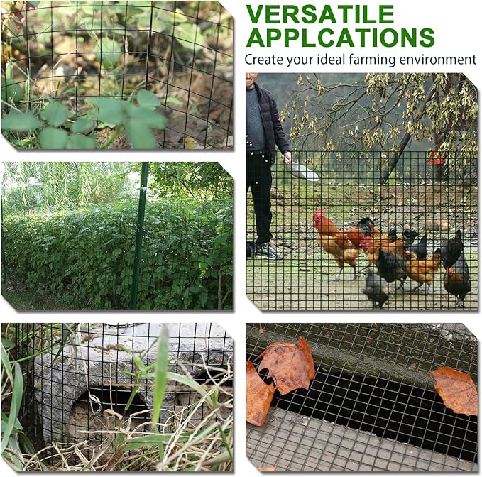 Black Hardware Cloth 1/2inx36inx100ft, 19GA, Chicken Wire Fencing Roll, Black Chicken Wire Mesh, Vinyl PVC Coated Welded Wire Mesh for Chicken Coop Barrier, Rabbit Snake Poultry Fences