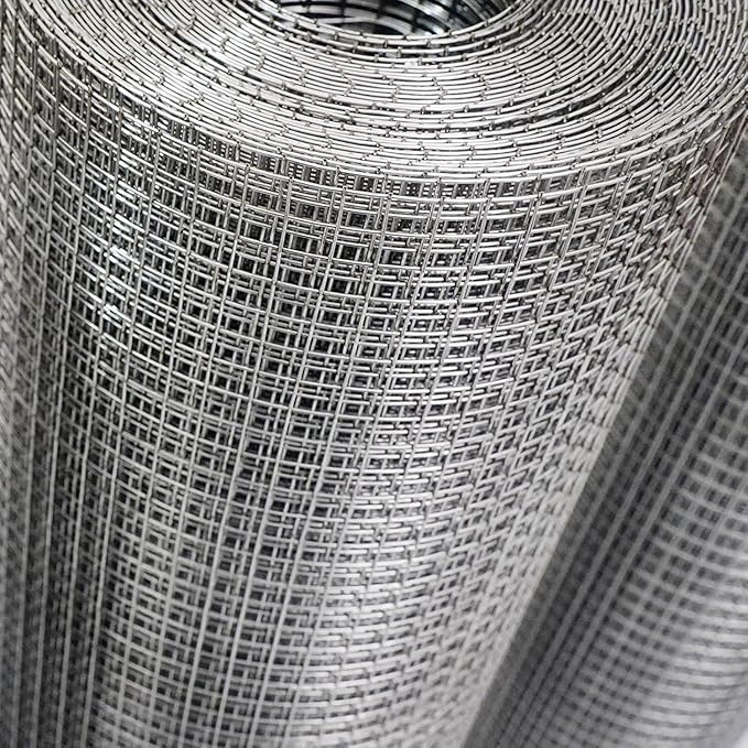 Hardware Cloth 1/4 inch 12" x 33 ft, Galvanized 23 Guage Wire Hardware Mesh, Welded Chicken Wire Fence Fencing Roll for Chicken Coop Wire, Rabbit Cage Wire, Poultry and Animal Cage Netting Screen