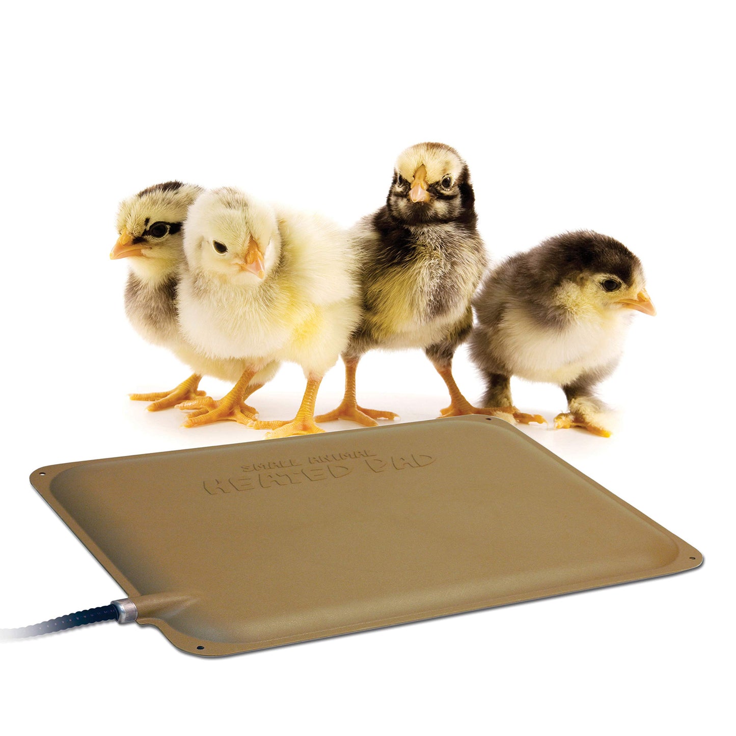 K&H Pet Products Thermo-Peep Heated Chicken Pad for Brooders and Chicken Coops, Warming Chick Nesting Pad Coop Accessory Mat, Heat Lamp Alternative, Safety Listed - Petite 9 X 12in Tan 20W