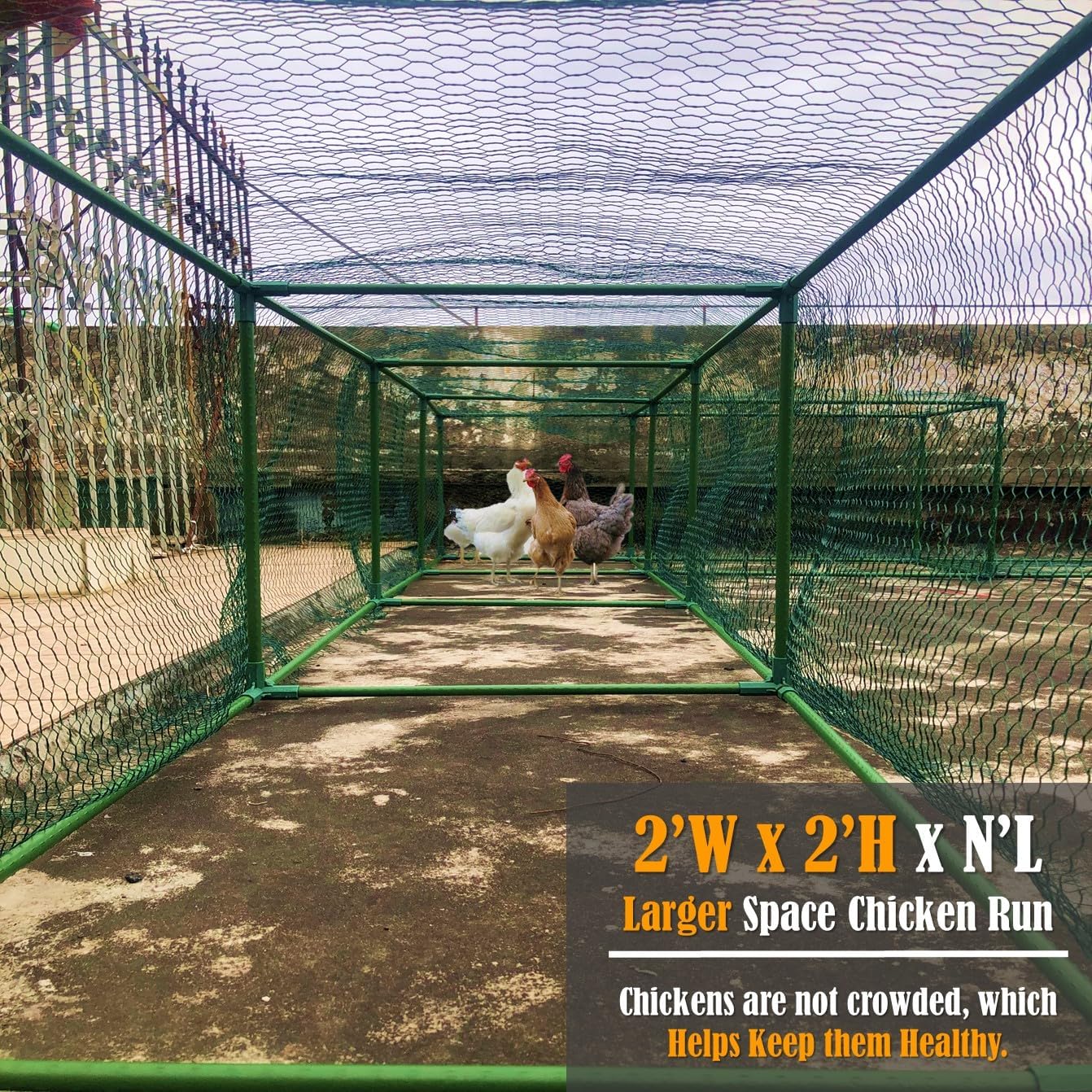 LANEVAN Chicken Tunnel DIY Kit – Movable | Cube Runway with 90° Corner | Modular Design | Rust-Proof | Expandable Outdoor Chicken Run Chunnel for Yard