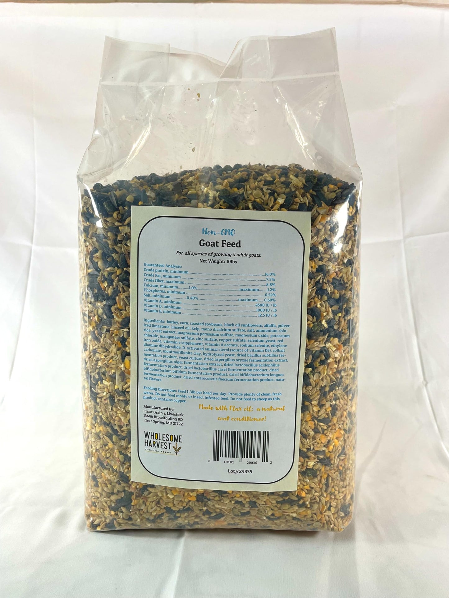 Wholesome Harvest Non-GMO All-Grain Goat Feed 16% Protein - Fortifies with Goat Minerals, Vitamins, and Natural Ingredients for Strong Bones, Healthy Digestion, and Optimal Growth - 10 lb Bag