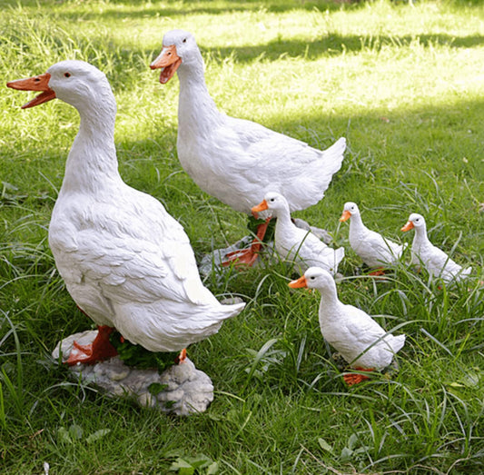 Noegrus Realistic Duck Statues, Funny Duck Fence Decoration, Resin Duck Decor, Outdoor Animal Statue, Duck Sculpture, Perfect for Home Garden Stairs, Farm, Patio, Backyard (7 in)