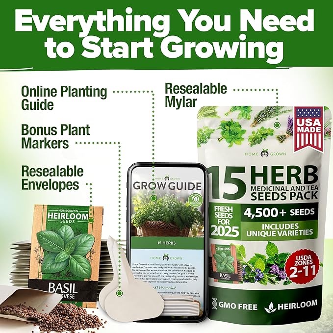 55 Vegetable Seeds & 15 Culinary Herb Seeds Pack – 32,500+ USA Non-GMO Heirloom Seeds for Planting – Survival Garden Kit for Preppers – Gifts for Gardeners Men Women