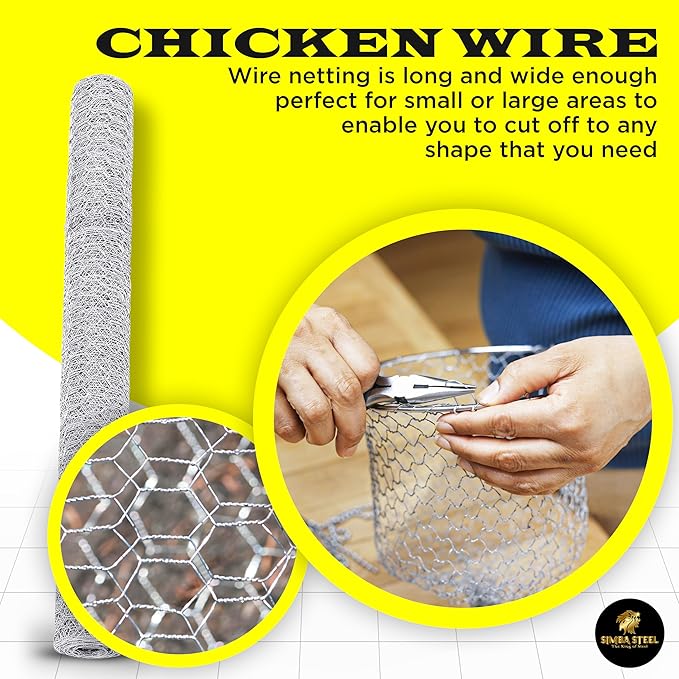 Chicken Wire 36 in x 200 FT x 2” Mesh x 20GA | Poultry Wire Netting | Hot Dipped Galvanized | Chicken Coop, Rabbit Cage, Fence Barrier (36 x 200 x 2)