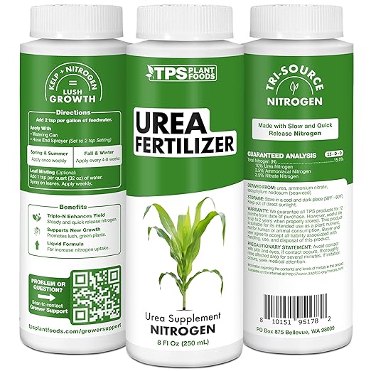 TPS NUTRIENTS Urea Fertilizer for Plants, 15-0-0 Balanced Nitrogen for Vibrant Green Growth, Liquid Plant Food, 32 oz (1 Quart)