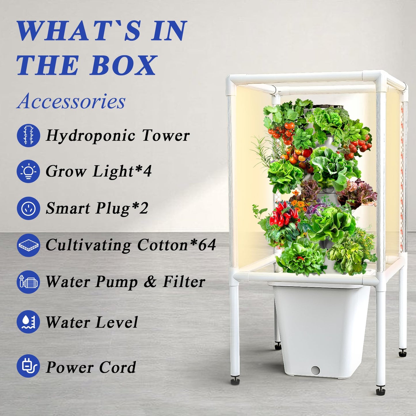 SJZX Hydroponics Growing System, 18 pods Vertical Small hydroponic Tower with LED Grow Light for Indoor Gardening, Classroom Growing Kit, Winter Germination Kits, Beginner-Friendly