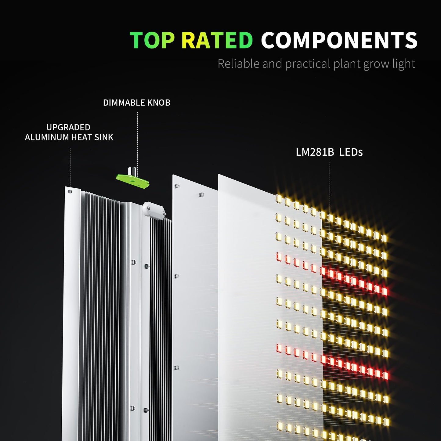 BESTVA 2025 Upgraded BP4000 LED Grow Light with High Yield Diodes & Dimmable Full Spectrum Plant Light for Indoor Plants Seedling Veg and Bloom Grow Lamp for 4x4 Grow Tent