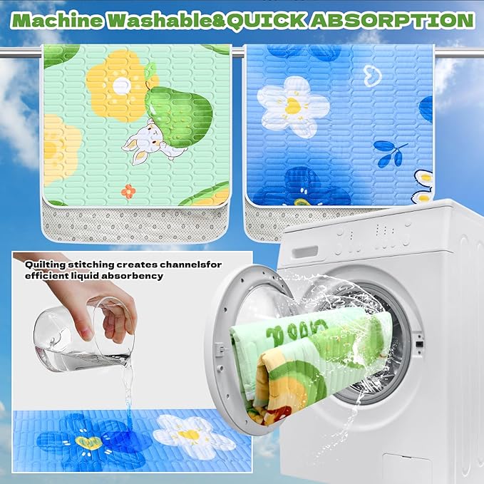 4 Pcs Guinea Pig Cage Liner, Washable Guinea Pig Bedding,Reusable Rabbit Bedding Waterproof Guinea Pig Pee Pads, Absorbent Guinea Pig Bedding for Small Animals Hamster Rabbit Squirrel Cage 47"