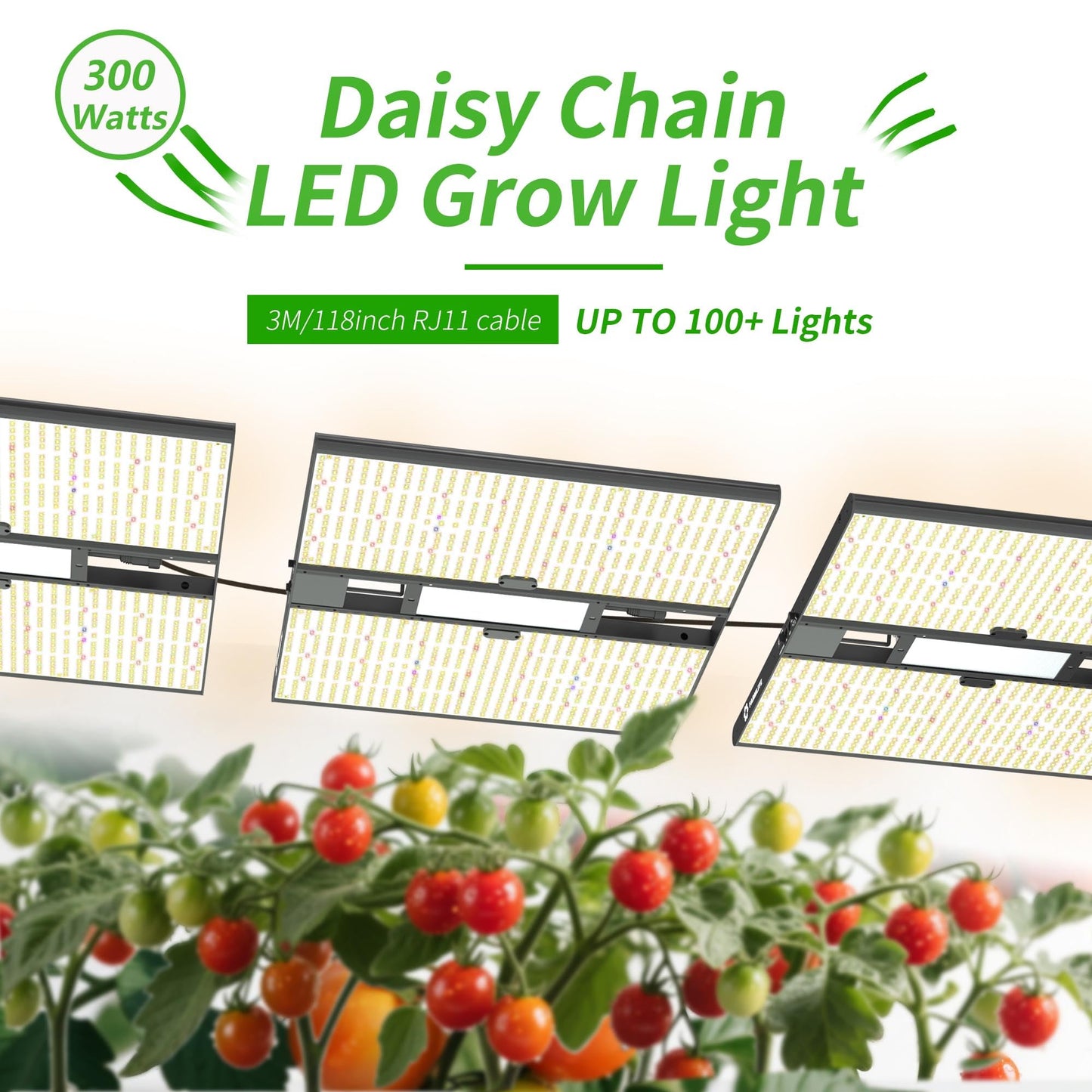 FARMLITE Grow Light for Indoor Plants Quantum Board Grow Light Full Spectrum Led Grow Lights Growing Lamp Daisy Chain Dimmable (300Watts)