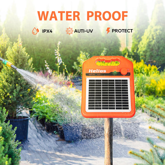 ANDMON MINI250 15 Miles Solar Electric Fence Charger, 0.25 Joule Solar Fence Charger for Livestock, Pigs, Horses, Cattle Sheep, Solar Powered Electric Fence with Day or Night Mode, Easy Installation