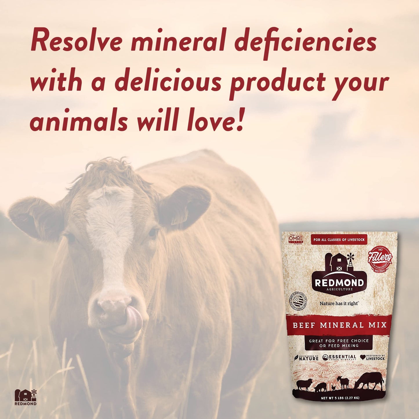 REDMOND Agriculture Beef Mineral Mix Premium Mineral Salt