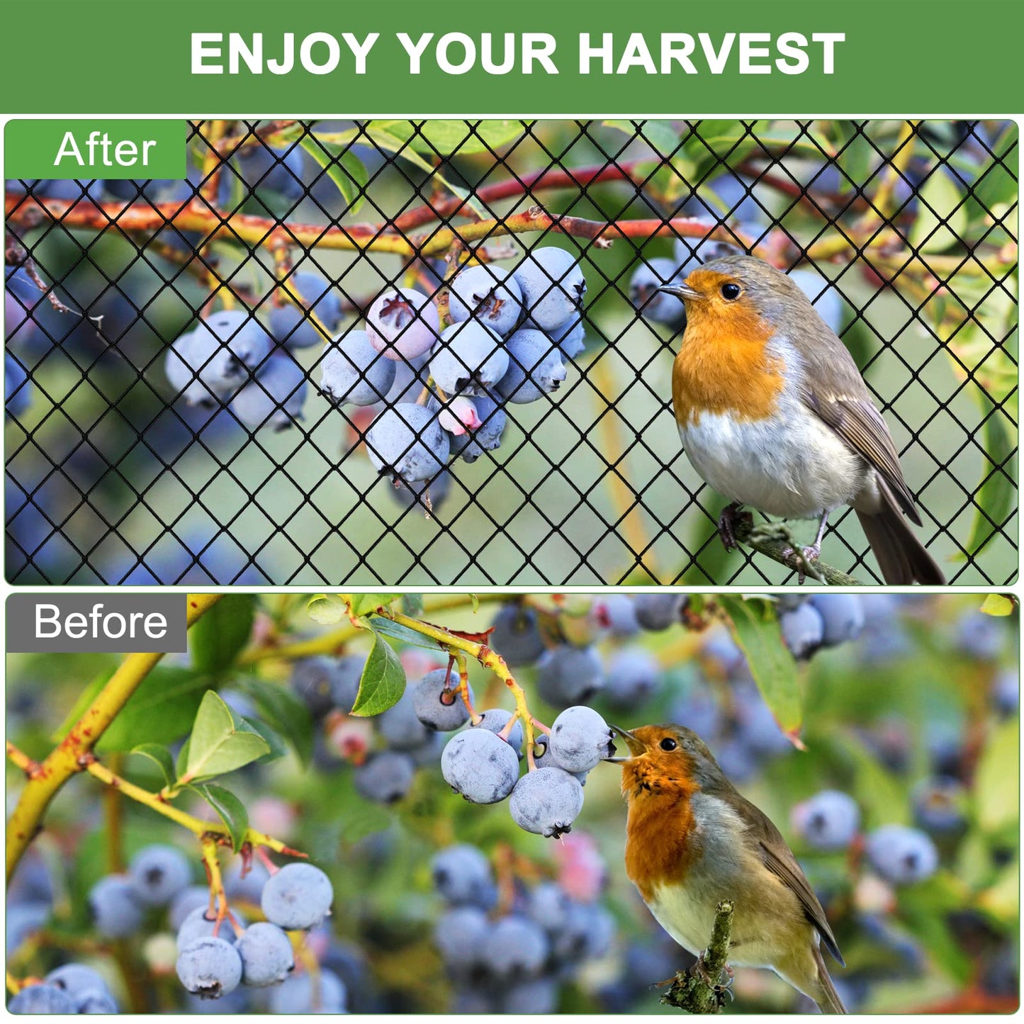 Heavy Duty Garden Netting - 100'x100' Poultry Netting for Chicken Coop, 3/4 Inch Mesh, Protects Fruits, Vegetables Against Squirrels, Deer