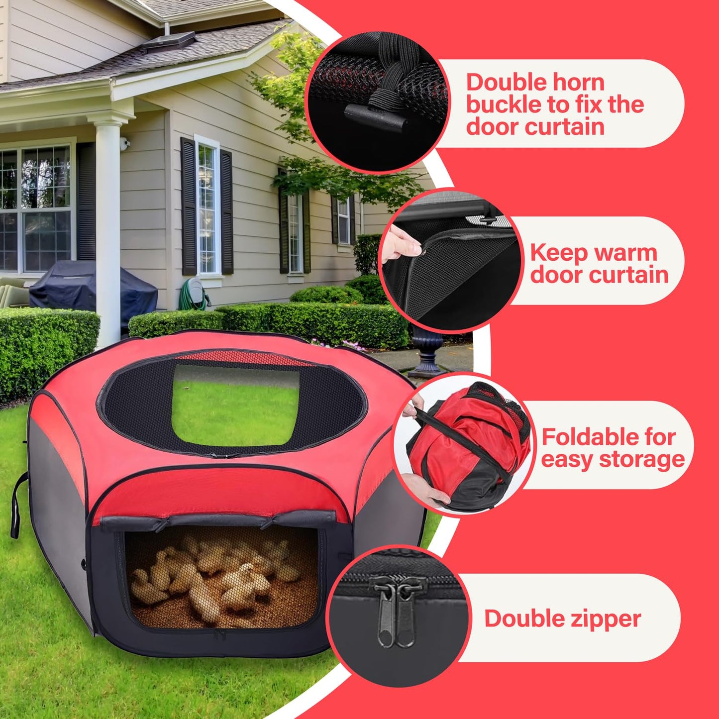 Chicken Brooder, Brooder Box for Chicks, Chick Starter Kit, Chick Brooder Kit, Pop Up Chicken Brooder, Double Door Chicken Coop/Baby Chicken Cage/Chicken Pen Up to 15 Baby Chicks, Duck and Quail