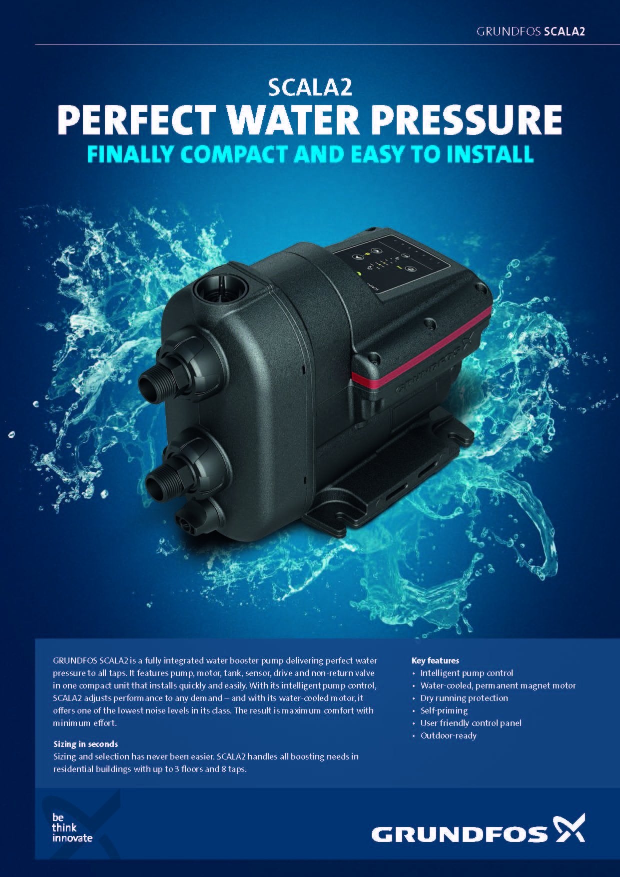 Grundfos 98562818 SCALA2 3-45 AVCBDF 1x115V 60Hz Pressure Boosting Pump