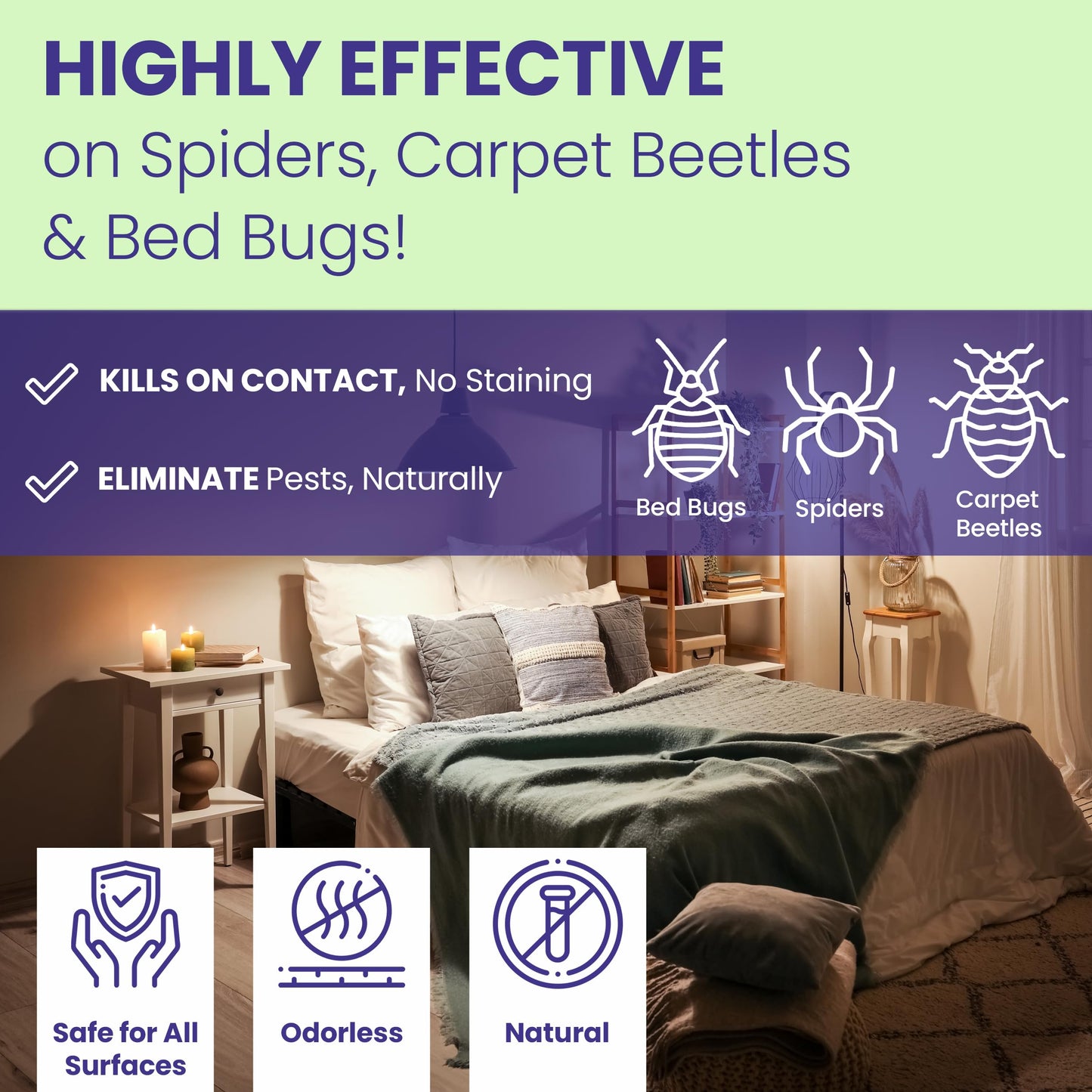 ARFEN Home Insect Pest Control Spray 16oz – Kills & Repels Fleas, Ticks, Ants, Roaches, Spiders, Bed Bug and More on Contact with Peppermint Oil; Natural Safe and Effective Indoor & Outdoor Solution