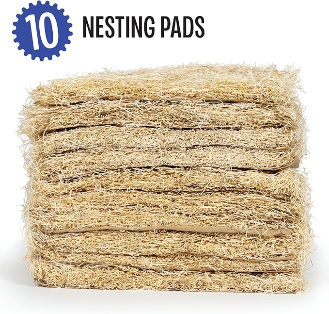 MagJo Premium Aspen 10 Pads Excelsior Nesting Liners (10 Pads), chicken bedding for nesting box, nesting pads box liners, chicken bedding for coop, chick bedding, USA Grown & Sustainably Harvested