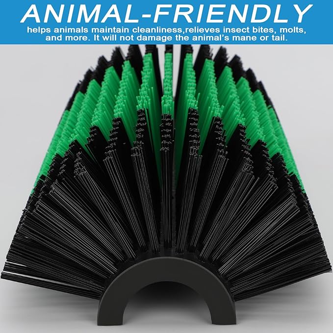 2psc Livestock Scratching Brush with 8 Screws – Cattle and Horse Grooming Brushes, Itch Relief for Horse, Goat, Cattle，Cow,Sheep， and Pig,Livestock Supplies – Black & Green