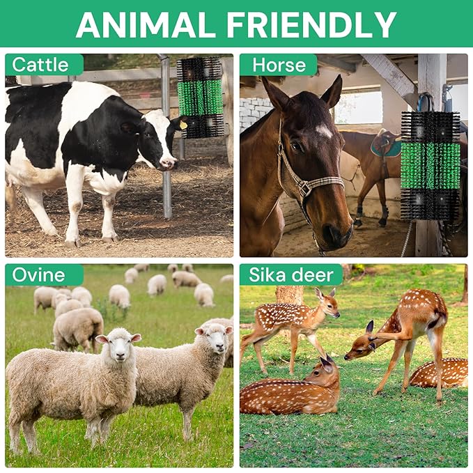 4pcs Upgraded XL Livestock Scratching Brush with 32 Screws – Large Cattle and Horse Grooming Brush, Itch Relief for Horses,Sheep, Goat, Cattle,Cow,and Pig,Livestock Supplies.