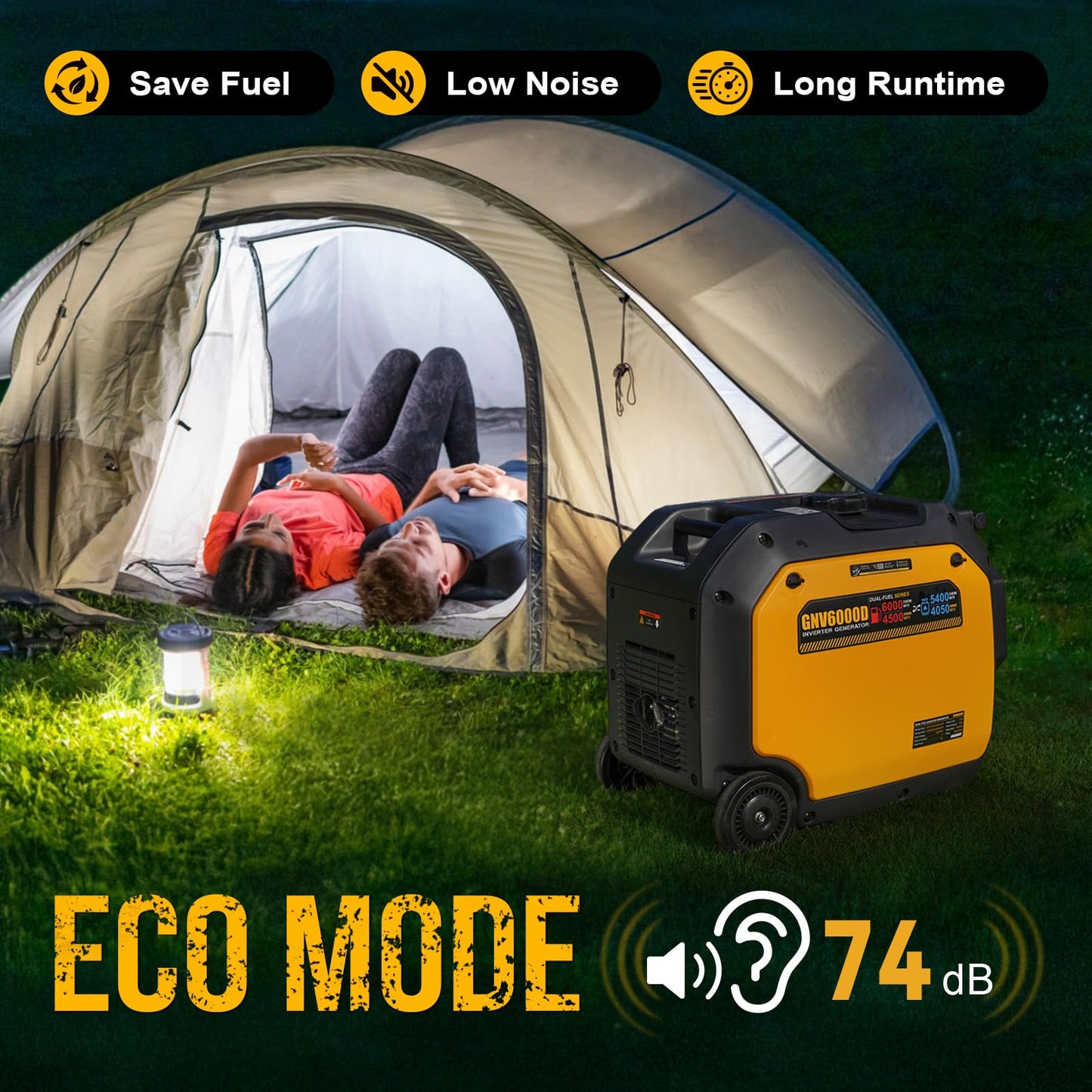 Gidrox 6000W Dual Fuel Inverter Generator, Gas & Propane Powered, RV Ready Electric Start, Super Quiet, 120V/240V with CO Sensor Portable Generator for RV, Camping or Emergency