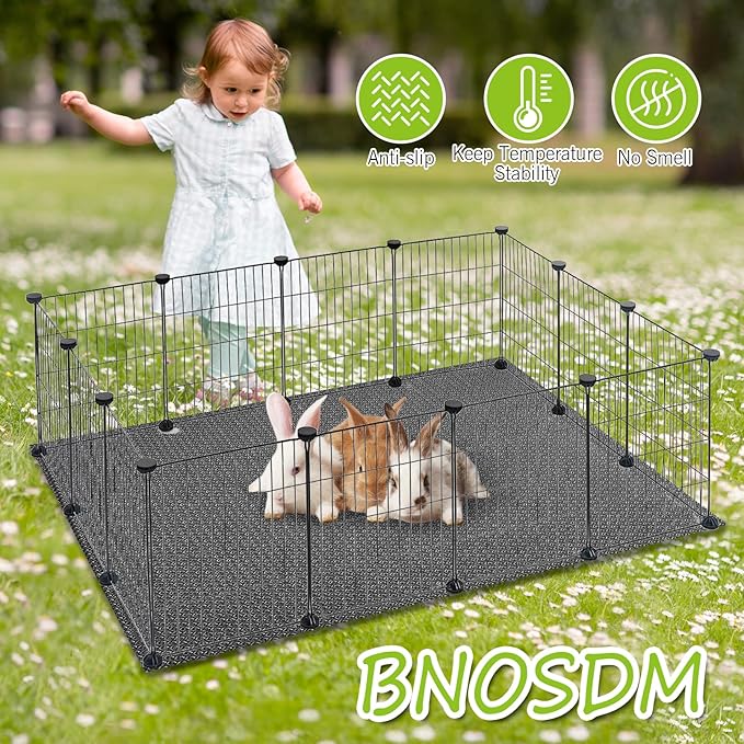 BNOSDM Waterproof Guinea Pig Cage Liner Washable Rabbit Bedding Liners Reusable Small Animals Pads Playpen Mats for Guinea Pigs Rabbits Hamsters Gerbils, 118x18Inch, Grey