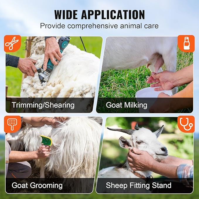 VEVOR Livestock Stand Steel Gate Attachment Nose Loop Headpiece, 9.8inch Height and Trimming Stand 5.9inch Length Adjustable, Nose Loop Goat Trimming Stands, Sheep Shearing Stand for Sheep & Goats