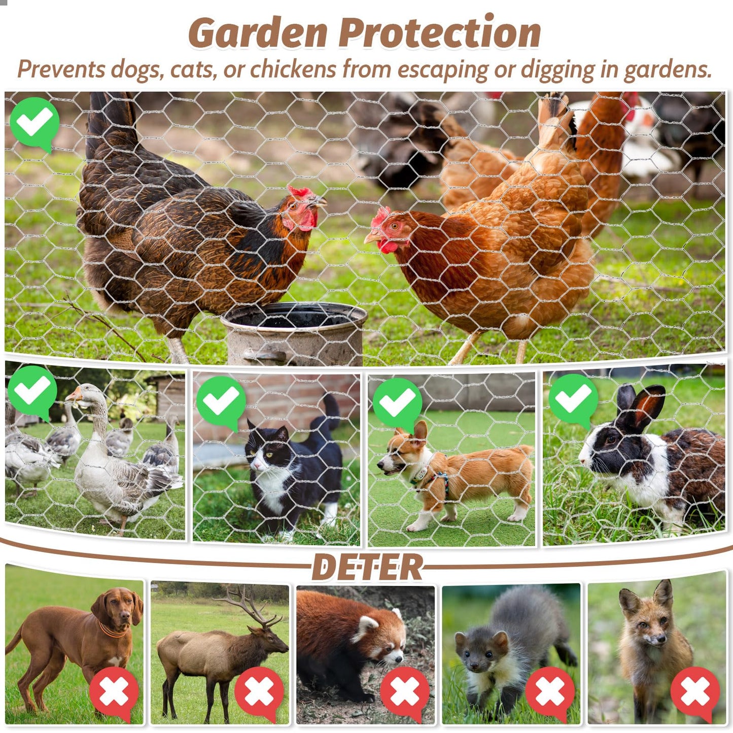 Floral Chicken Wire for Craft, 15.7 Inch x 10 FT Lightweight Galvanized Hexagonal Chicken Wire Netting, Silver Chicken Wire Fence for Garden Poultry Chicken Wire Mesh with Gloves, Wire Ties, Plier