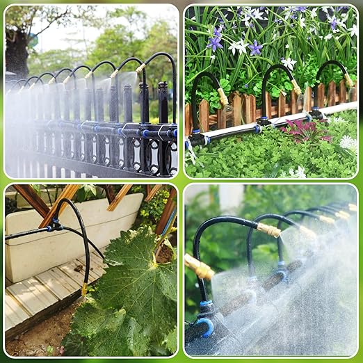 Drip Irrigation Kit, Garden Irrigation System 1/4" Blank Distribution Tubing Watering Drip Kit/DIY Saving Water Automatic Watering System for Garden, Greenhouse, Flower Bed, Patio, Lawn (66ft)