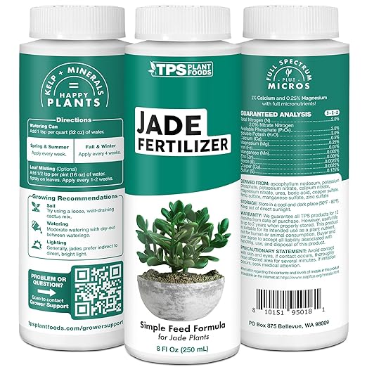 TPS NUTRIENTS Jade Fertilizer for All Jade and Crassula Plants, Liquid Plant Food 8 oz (250mL)