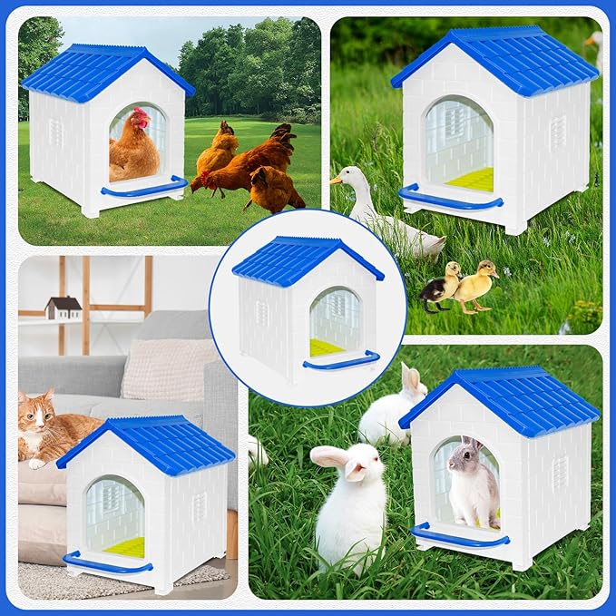 1 Pack Chicken Nesting Box,Waterproof Plastic Chicken Coop,Wall & Floor Nest Box for Hens,Ducks, Rabbits and Other Poultry (Blue)