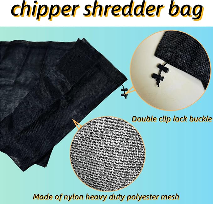 Large Capacity 24 x54" Wood Chipper Collection Bag, Reusable Leaf Mulcher Collection BagSuitable for Park Lawn Wood Chipper, Replacement Bag，Adjustable Opening Shredder Covers Collection Bag