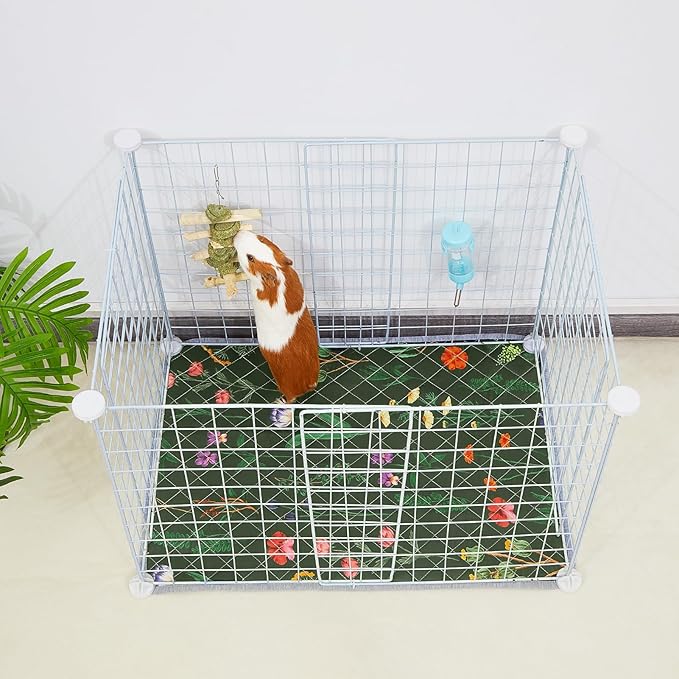 Bienbee Guinea Pig Bedding, 2 Pack 29" x 16" Reusable Guinea Pig Cage Liner Waterproof and Absorbent Small Animal Bedding Washable Guinea Pig Pee Pads for Small Pet Hamster Rabbit Squirrel,Green