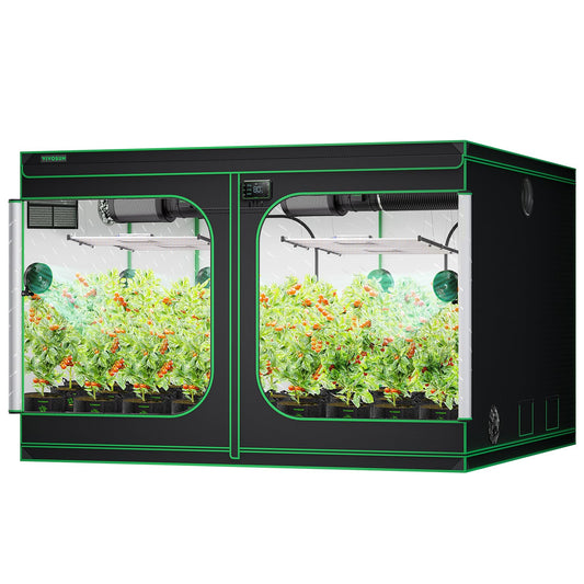 VIVOSUN S108 10x10 Grow Tent, 120"x120"x80" High Reflective Mylar with Observation Window and Floor Tray for Hydroponics Indoor Plant for VSF6450