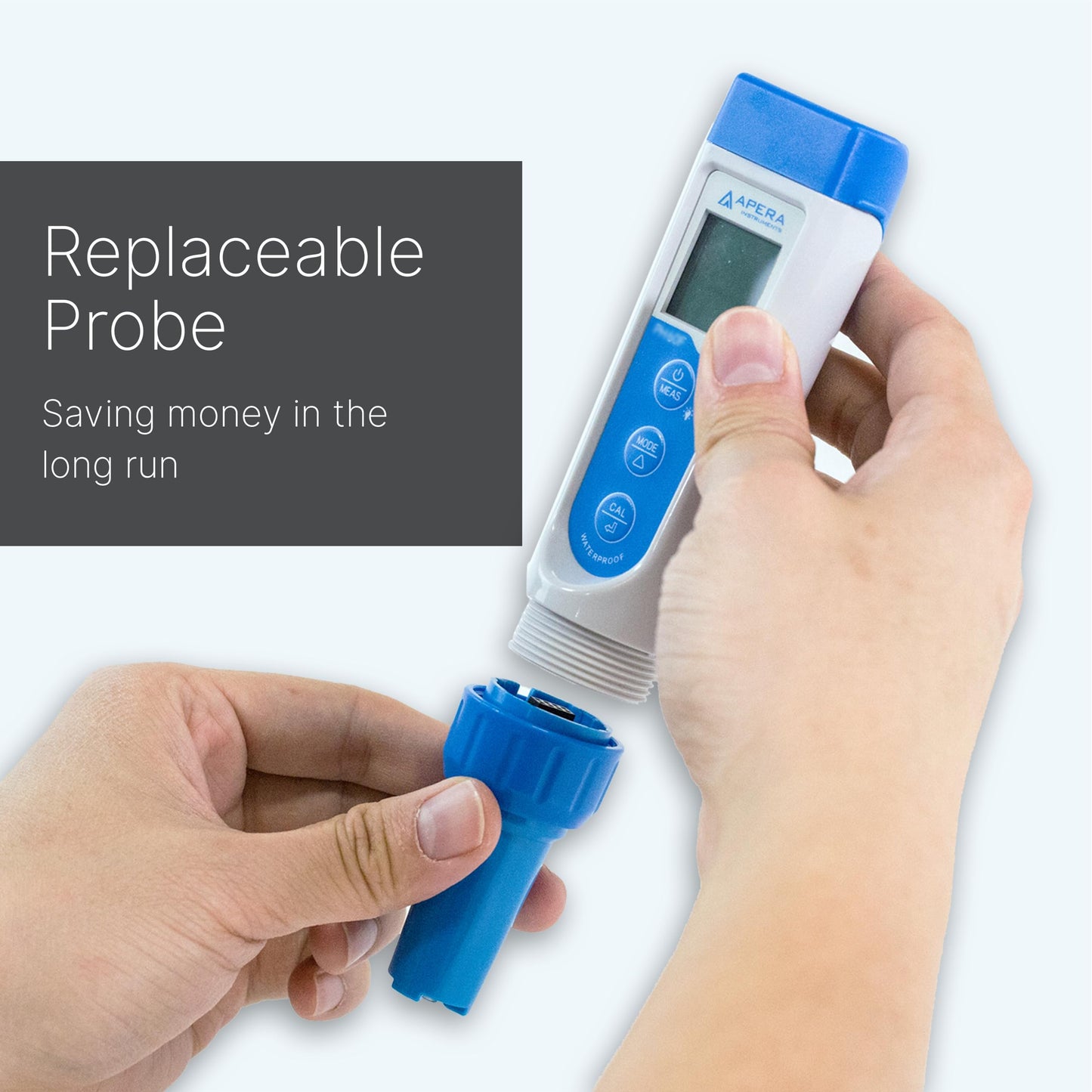 APERA INSTRUMENTS AI316 Premium Series PC60 5-in-1 Waterproof pH/EC (Conductivity) /TDS (ppm) /Salinity (ppt) /Temp. Multi-Parameter Pocket Tester Kit