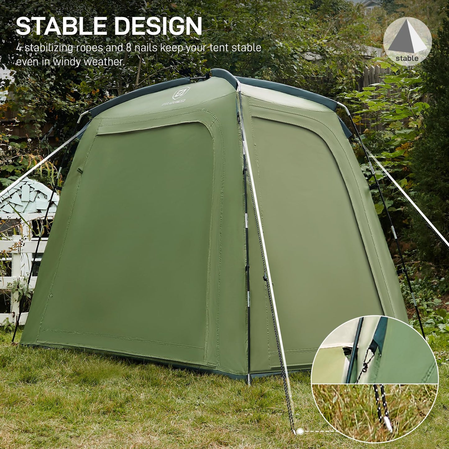EVER ADVANCED Bike Storage Tent, Portable Bike Shed for 3 Bikes, Storage Sheds with PU4000 mm Water-Resistant for Bicycles, Motorcycles, Lawn Mower, Garden Tools, Lightweight Bike Tent, 6.6'x4'x5.4'