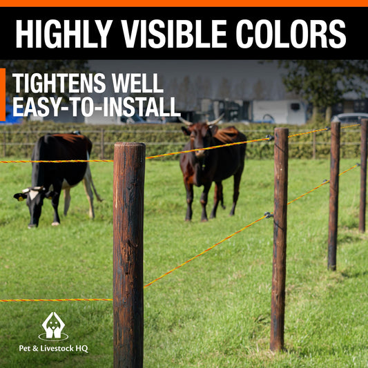 Electric Fence Polywire 1/8” with 9 Stainless Steel Strands - High Visible Wire Fencing for Horse, Cattle, Livestock - Portable Fencing with UV and Rust Resistance - 3280ft
