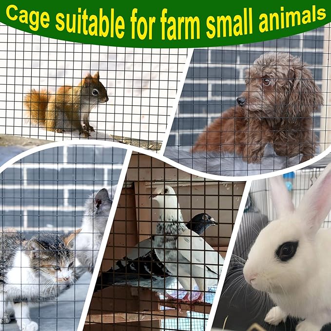 Black Hardware Cloth 1/2inx36inx100ft, 19GA, Chicken Wire Fencing Roll, Black Chicken Wire Mesh, Vinyl PVC Coated Welded Wire Mesh for Chicken Coop Barrier, Rabbit Snake Poultry Fences