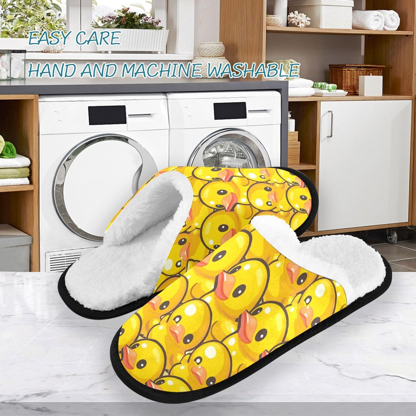 Yellow Duck Spa Slippers Horse House Slippers Memory Foam Slippers Indoor Outdoor Non-Slip Home Shoes L for Men Woman