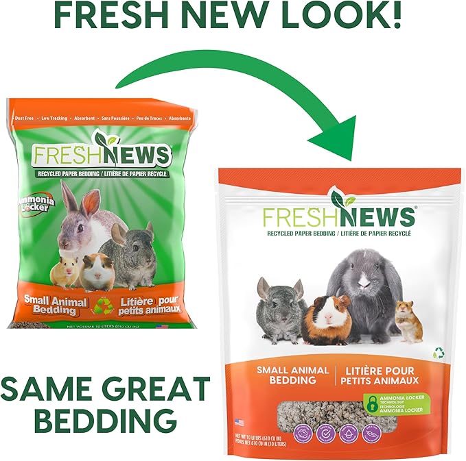 Fresh News Recycled Paper Bedding, Small Animal Bedding, 40 Liters