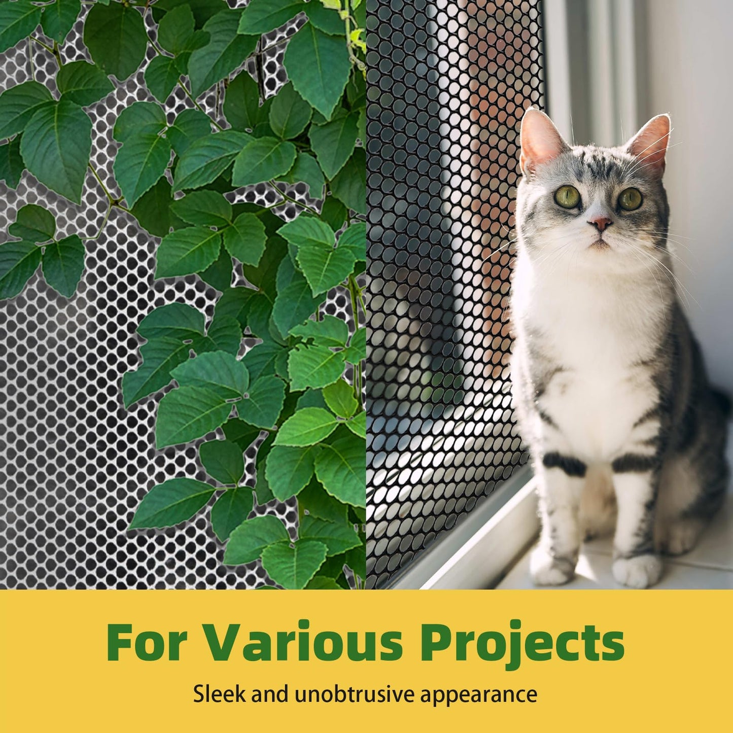 500GSM Heavy Duty 15.7IN x 41FT White Plastic Mesh Fencing Roll for Chicken Dogs Rabbit Snake Poultry Barrier Gardening, Wire Mesh Netting Fence for Balcony Garden Pet Enclosure Plant Support DIY