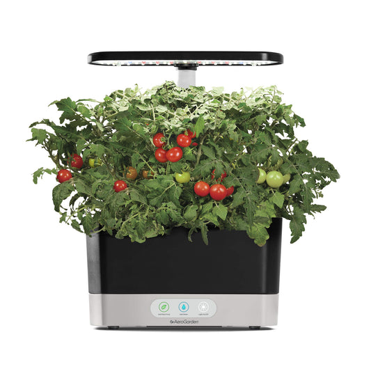 AeroGarden Harvest Indoor Garden Hydroponic System with LED Grow Light and Herb Kit, Holds up to 6 Pods, Black