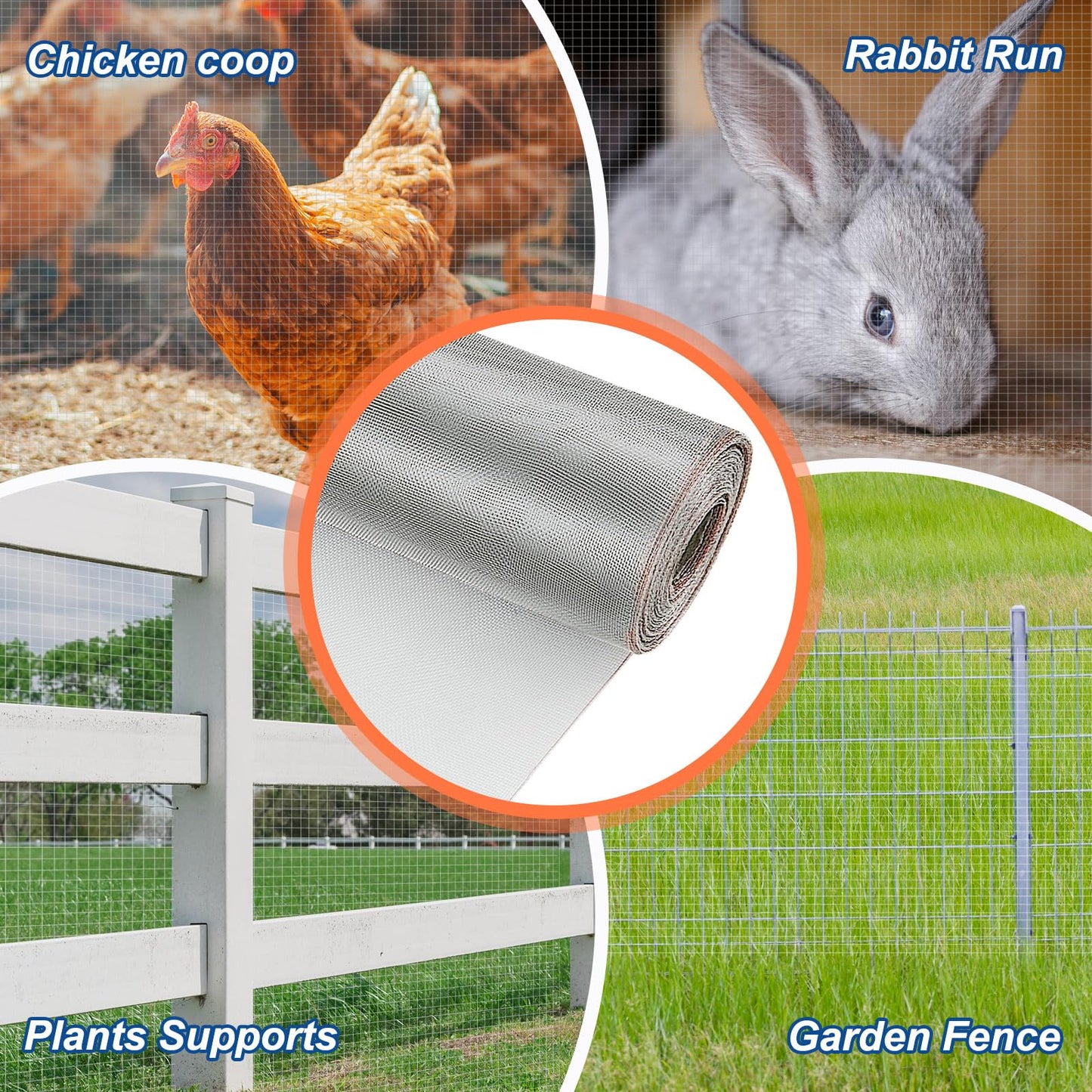 Blulu 304 Stainless Steel Mesh 40 Inch x 98 Feet Metal Mesh Screen Window Woven Screen Mesh Roll Easy to Cut for Door Balcony Porch Cabinets Poultry Netting Cage Fence, 20 Mesh 0.15 mm Wire Dia