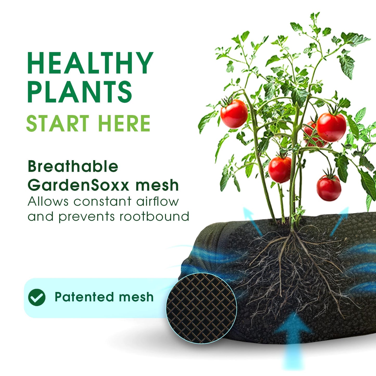 GardenSoxx 4x8 50ft Tubular Fabric Plant Pots with Full Drip Irrigation System - Heavy Duty Mesh for Optimal Airflow, Customizable up to 32 sqft Garden for Fruit, Vegetables and Flowers