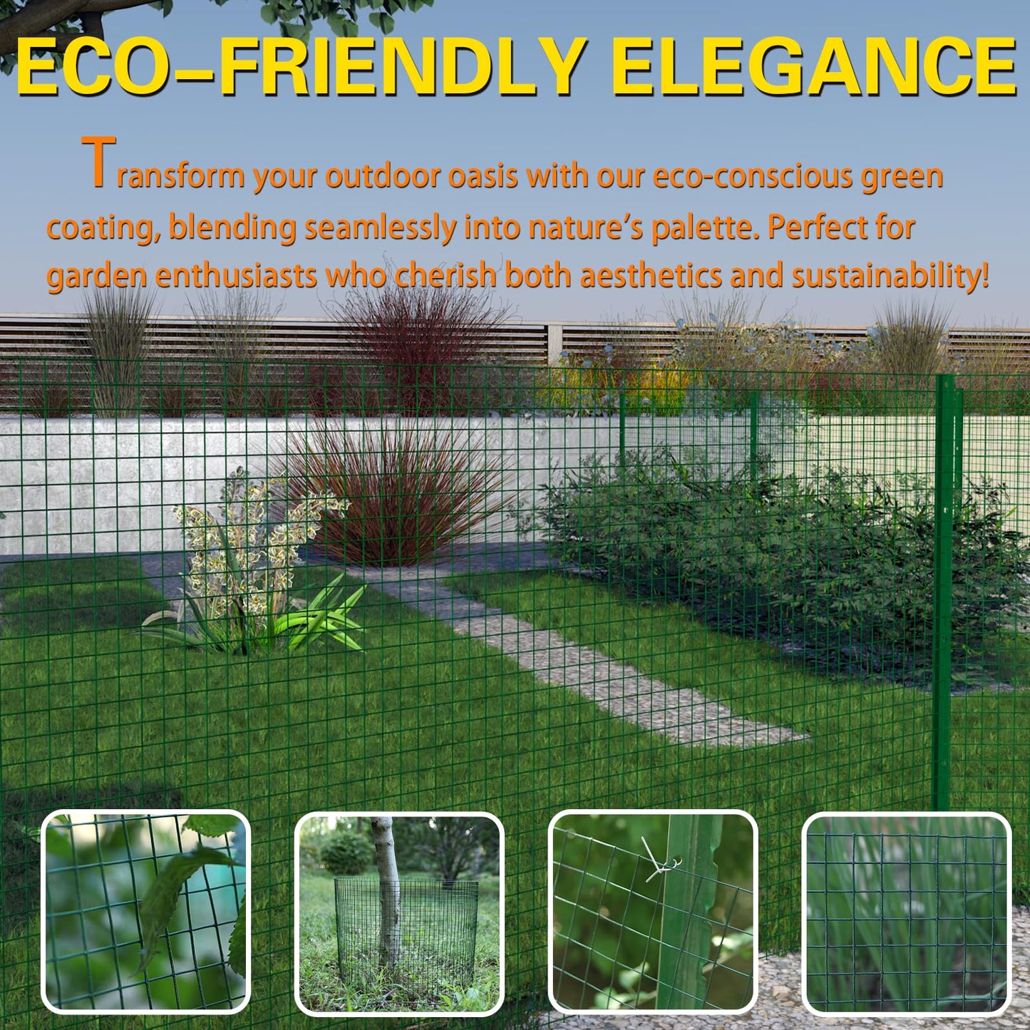 Wirewonders Hardware Cloth 1/2inx 24in x 100ft Chicken Wire, Green Garden Fence, PVC Coated Metal Welded Wire Mesh for Preventing Snakes, Raccoons, Foxes, Poultry Netting