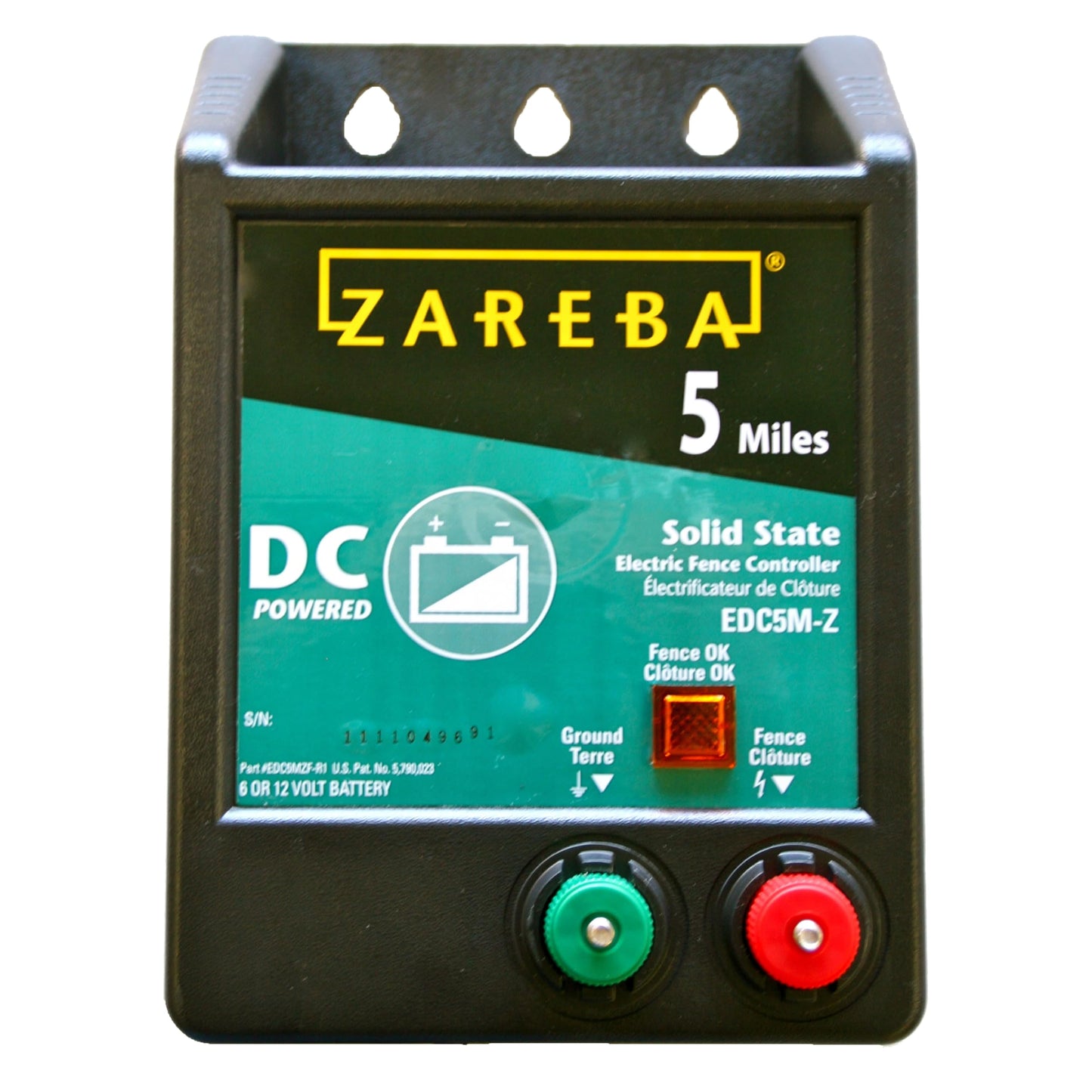 Zareba EDC5M-Z 5-Mile Battery Operated Electric Fence Charger Energizer