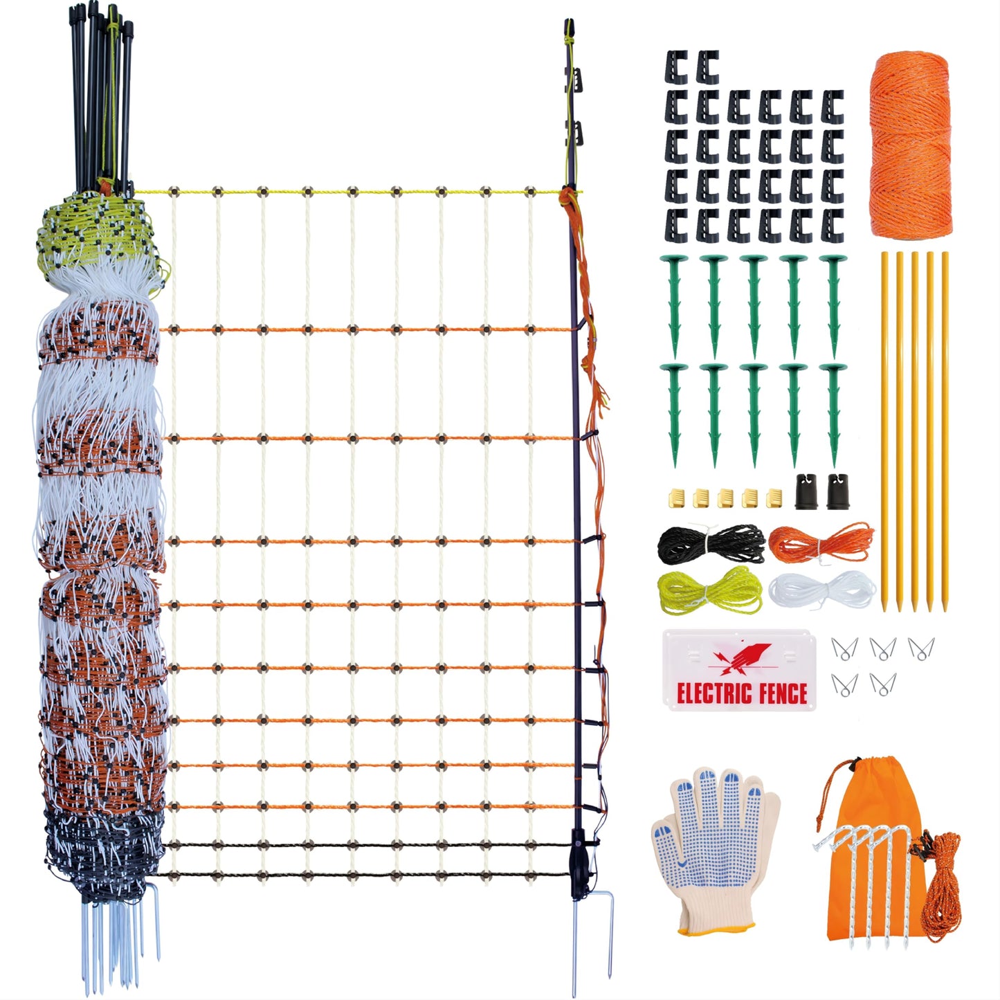 Poultry Electric Netting Fence - 41.3''H (can be Manually Raised to 53.1''H) x 98.5'L for Flying Chicken, Sheep, Goats in Farms, Ranches and Gardens, PK1