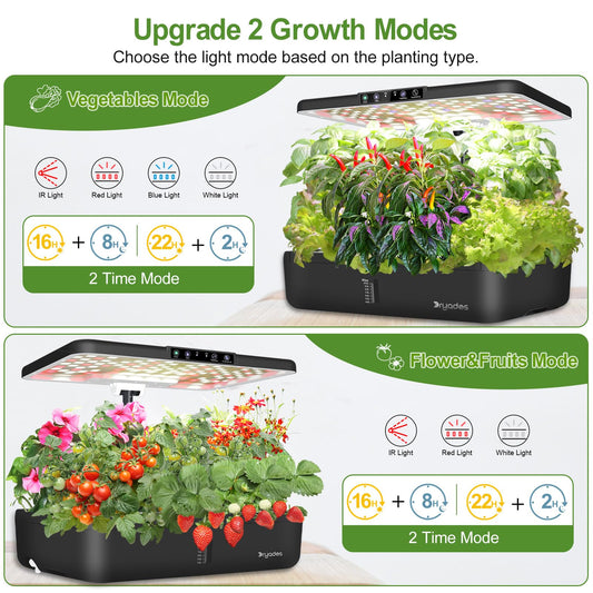 Hydroponics Growing System Indoor Garden - DRYADES 44 Pods Herbs Garden Kit Indoor with LED Grow Light Grow Anything Plants Germination Kit (No Seeds) Harvest Vegetable Lettuce for Home Kitchen
