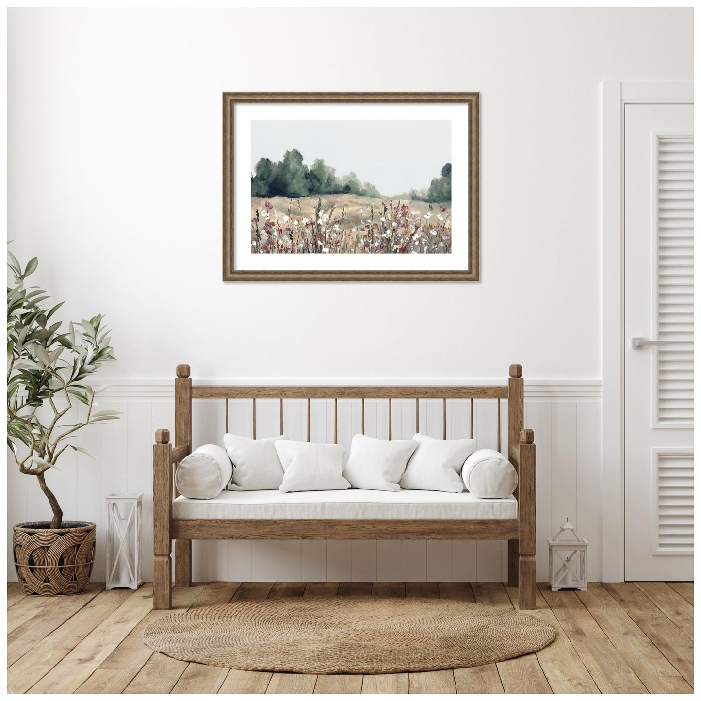 Amanti Art Framed Wall Art Print 32x43 Muted Meadows by Hannah Dawson, Landscapes Wall Art, Rustic Farmhouse Decor, X-Large Poster Painting Artwork for Living Room, Bedroom, Bathroom, Kitchen, Office