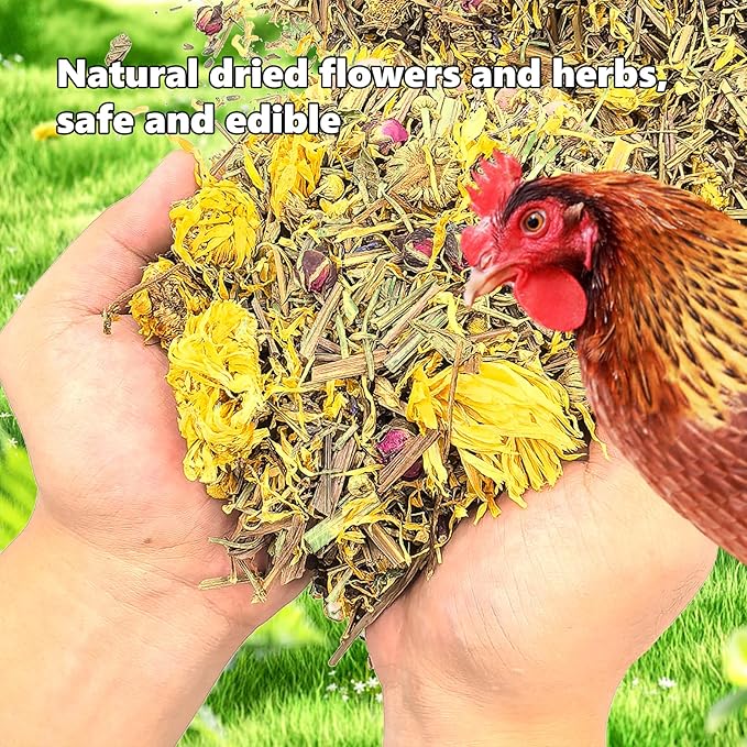20 Oz Chicken Nesting Herbs Vacuum-Packed (1.25lb) - Natural 7 Dried Herbs for Chicken Coop Freshness, Promote Egg Laying, Hen Treats for Coops - Nesting Box Herbs for Chicken Coop